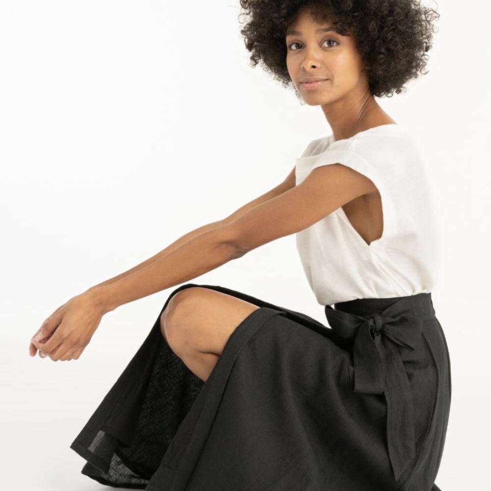 Tribe Alive Organic Linen Wrap Skirt (NWT!)